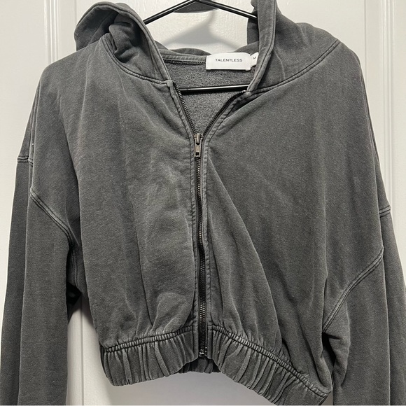 Talentless Zip Crop Hoodie - Picture 6 of 8